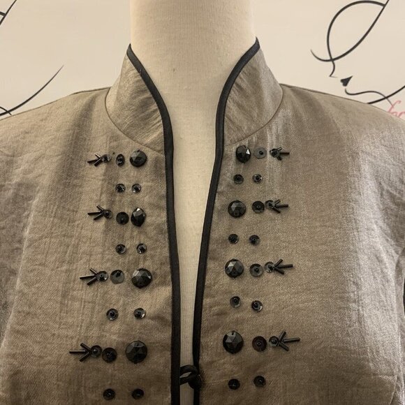 EXPO. Sz 8. Jacket or Top. Beaded. Organza? Shimmer. Loops. 3.4 Sleeve. DD - Picture 5 of 6